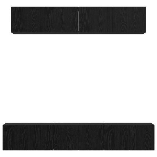 3393406 8 Set comodă TV 5 pcs Stejar Negru Mediu 80 x 30 x 30.5 cm 3393406 8