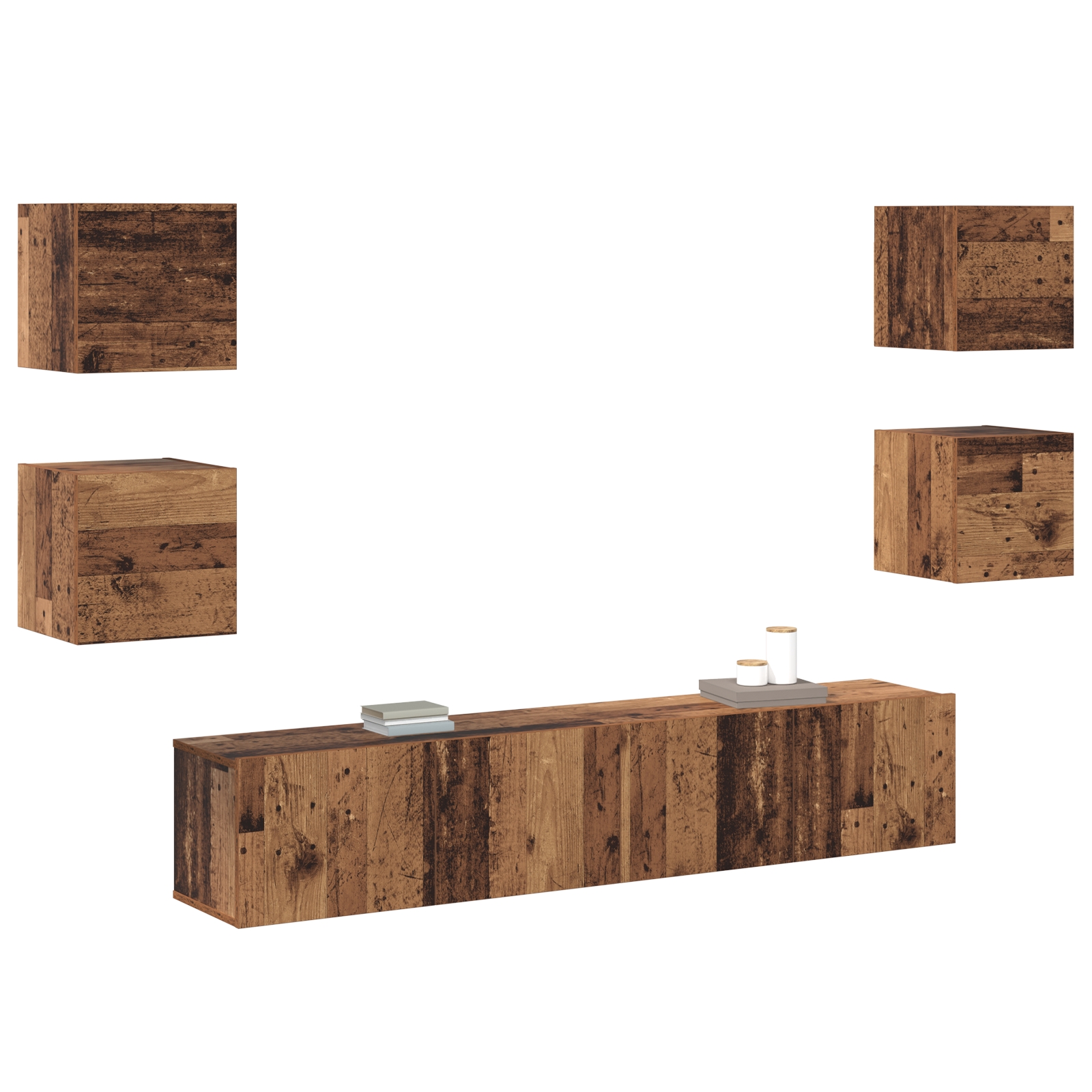 3393417 3 Cabinet TV 6 pcs Maro 160 x 30 x 30 cm Lemn compozit Cabinet TV 6 pcs Maro 160 x 30 x 30 cm Lemn compozit - imagine 3