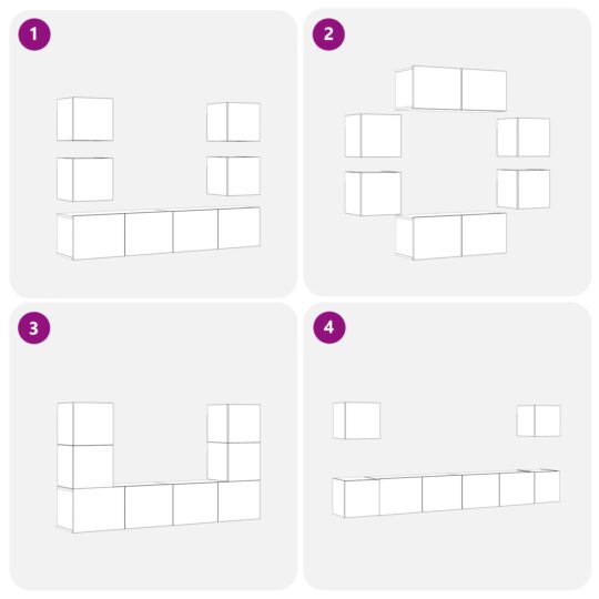 3393418 12 Cabinet TV 6 pcs Negru 160 x 30 x 30 cm Lemn compozit 3393418 12