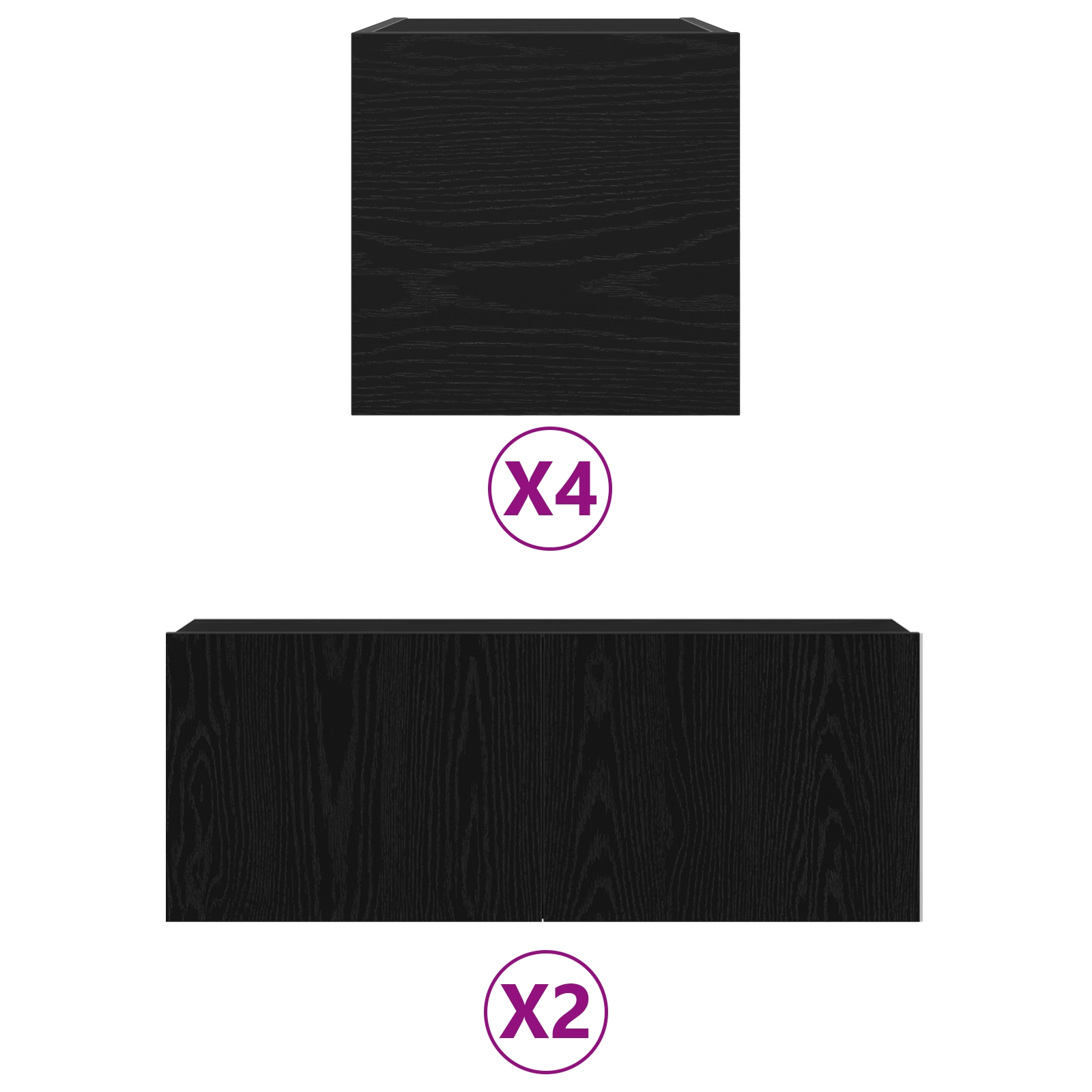 3393418 6 Cabinet TV 6 pcs Negru 160 x 30 x 30 cm Lemn compozit Cabinet TV 6 pcs Negru 160 x 30 x 30 cm Lemn compozit - imagine 6