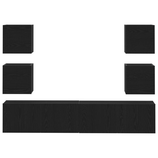 3393418 7 Cabinet TV 6 pcs Negru 160 x 30 x 30 cm Lemn compozit 3393418 7