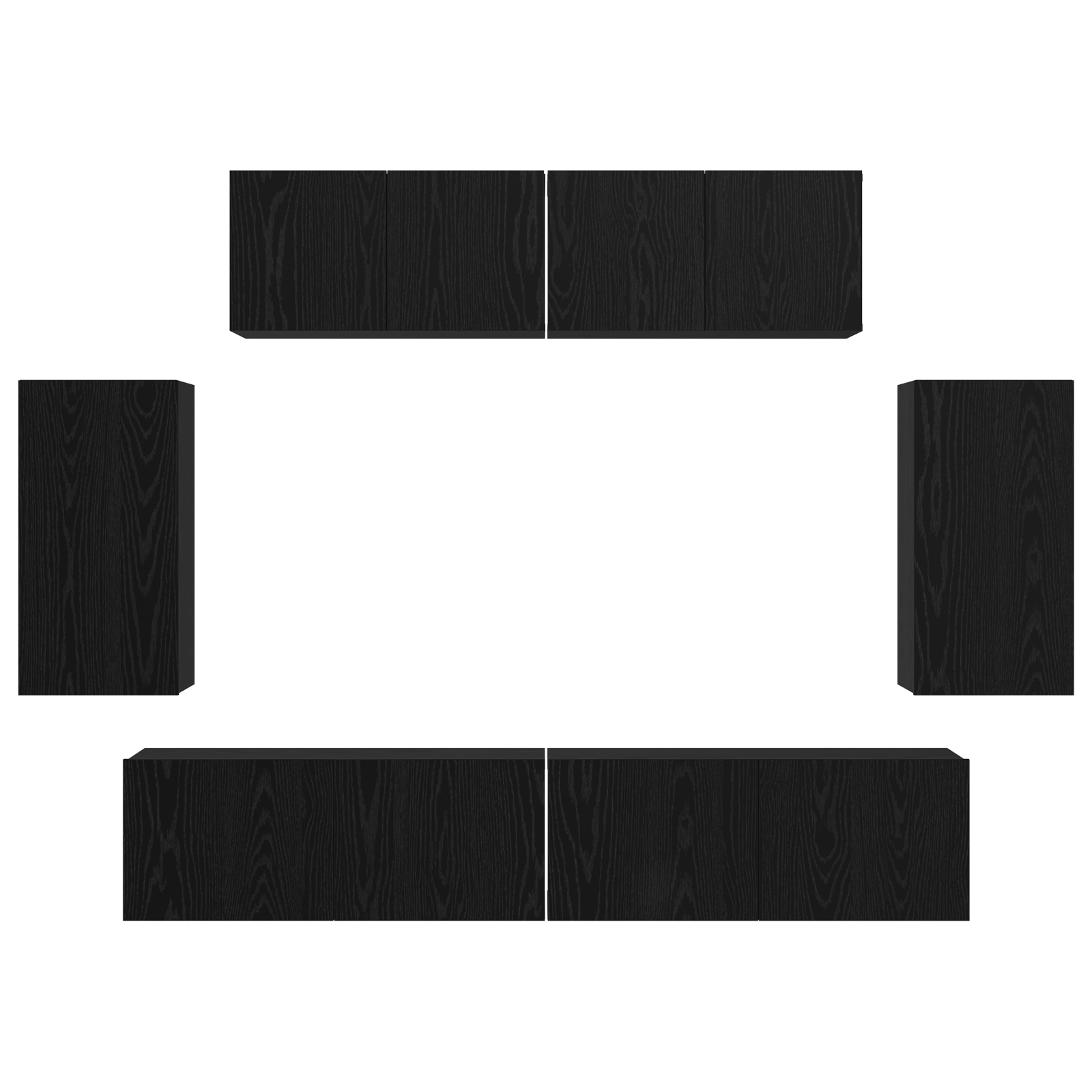 3393433 9 Set Dulapuri TV Pe perete 6 pcs Stejar negru 80 x 30 x 30 cm Set Dulapuri TV Pe perete 6 pcs Stejar negru 80 x 30 x 30 cm - imagine 9