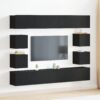 3393439 1 Set birou TV cu 6 piese - montat pe perete, din lemn de stejar negru 3393439 1