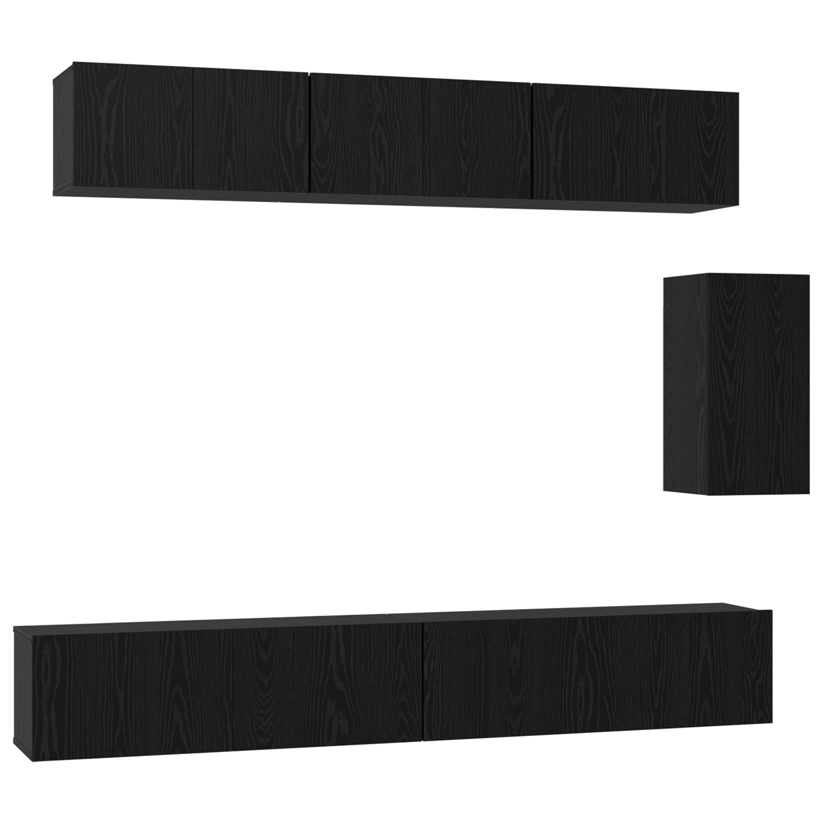 3393442 9 Set comodă TV 6 pcs Stejar negru 100 x 30 x 30 cm Lemn compozit Set comodă TV 6 pcs Stejar negru 100 x 30 x 30 cm Lemn compozit - imagine 9