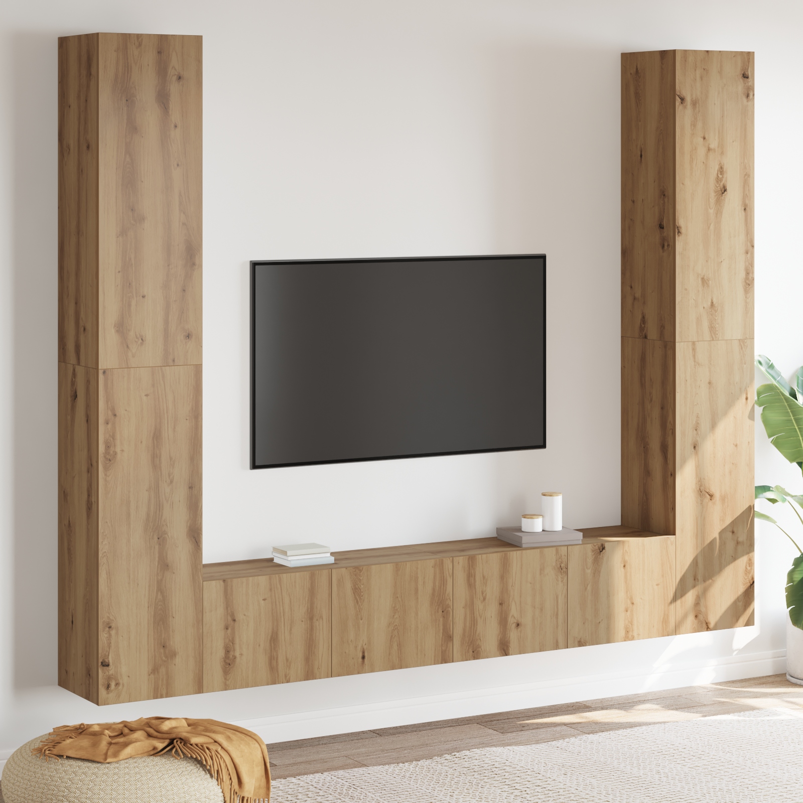 3393449 1 Cabinet TV 6 pcs Maro 221 x 30 x 180 cm Lemn compozit Cabinet TV 6 pcs Maro 221 x 30 x 180 cm Lemn compozit