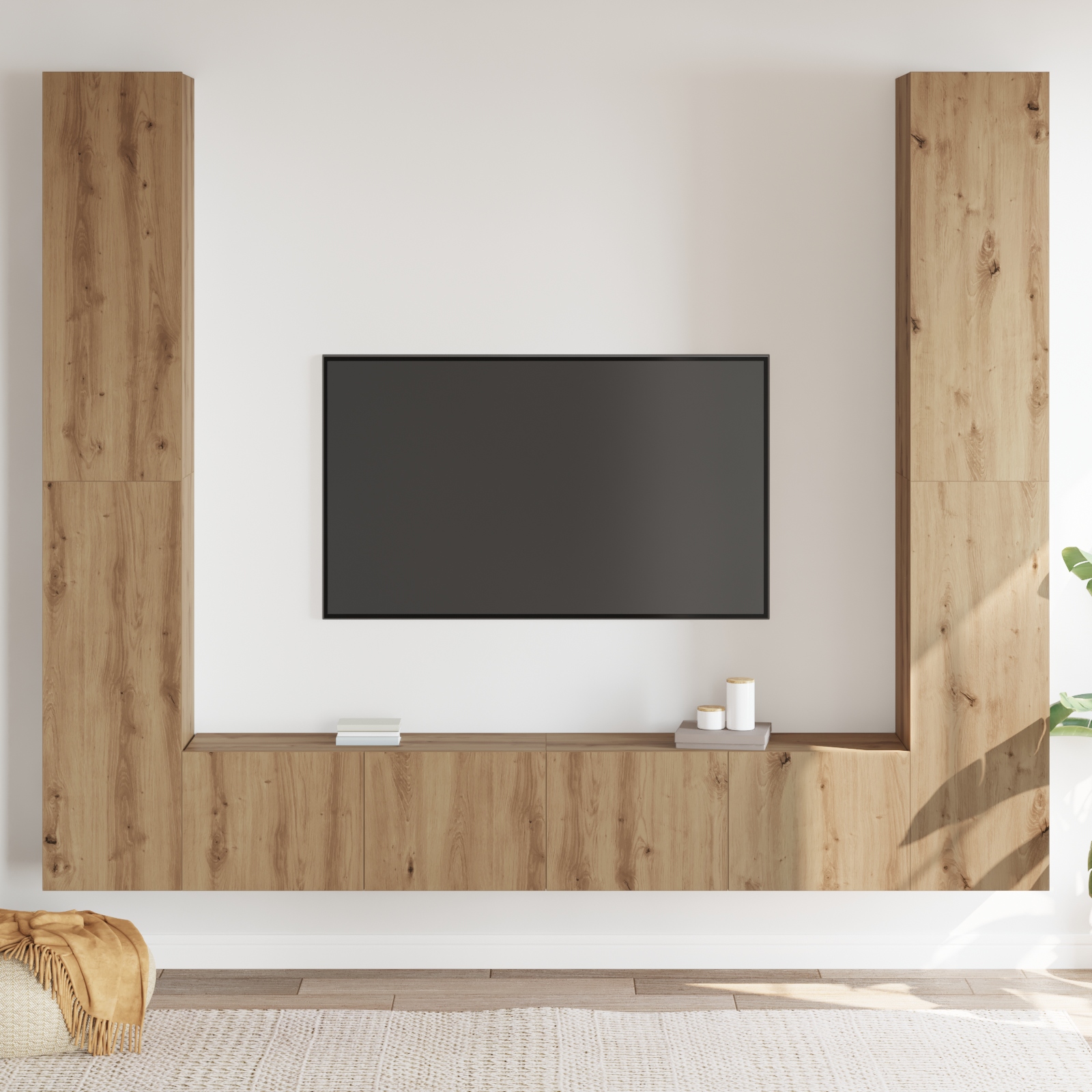 3393449 4 Cabinet TV 6 pcs Maro 221 x 30 x 180 cm Lemn compozit Cabinet TV 6 pcs Maro 221 x 30 x 180 cm Lemn compozit - imagine 4