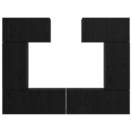 3393469 9 Set comodă TV 6 pcs Stejar negru 80 x 30 x 30 cm Lemn compozit 3393469 9