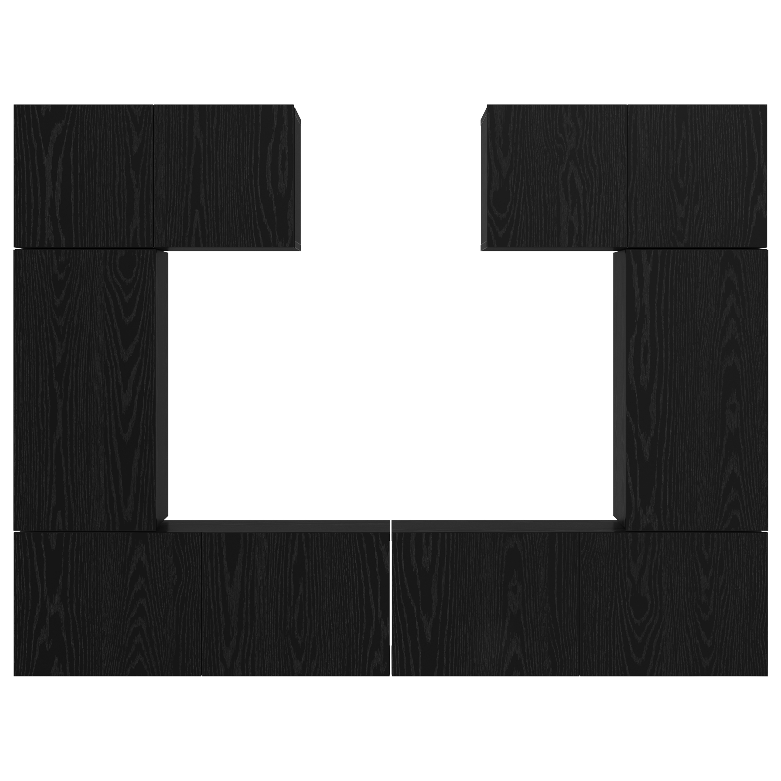 3393469 9 Set comodă TV 6 pcs Stejar negru 80 x 30 x 30 cm Lemn compozit Set comodă TV 6 pcs Stejar negru 80 x 30 x 30 cm Lemn compozit - imagine 9