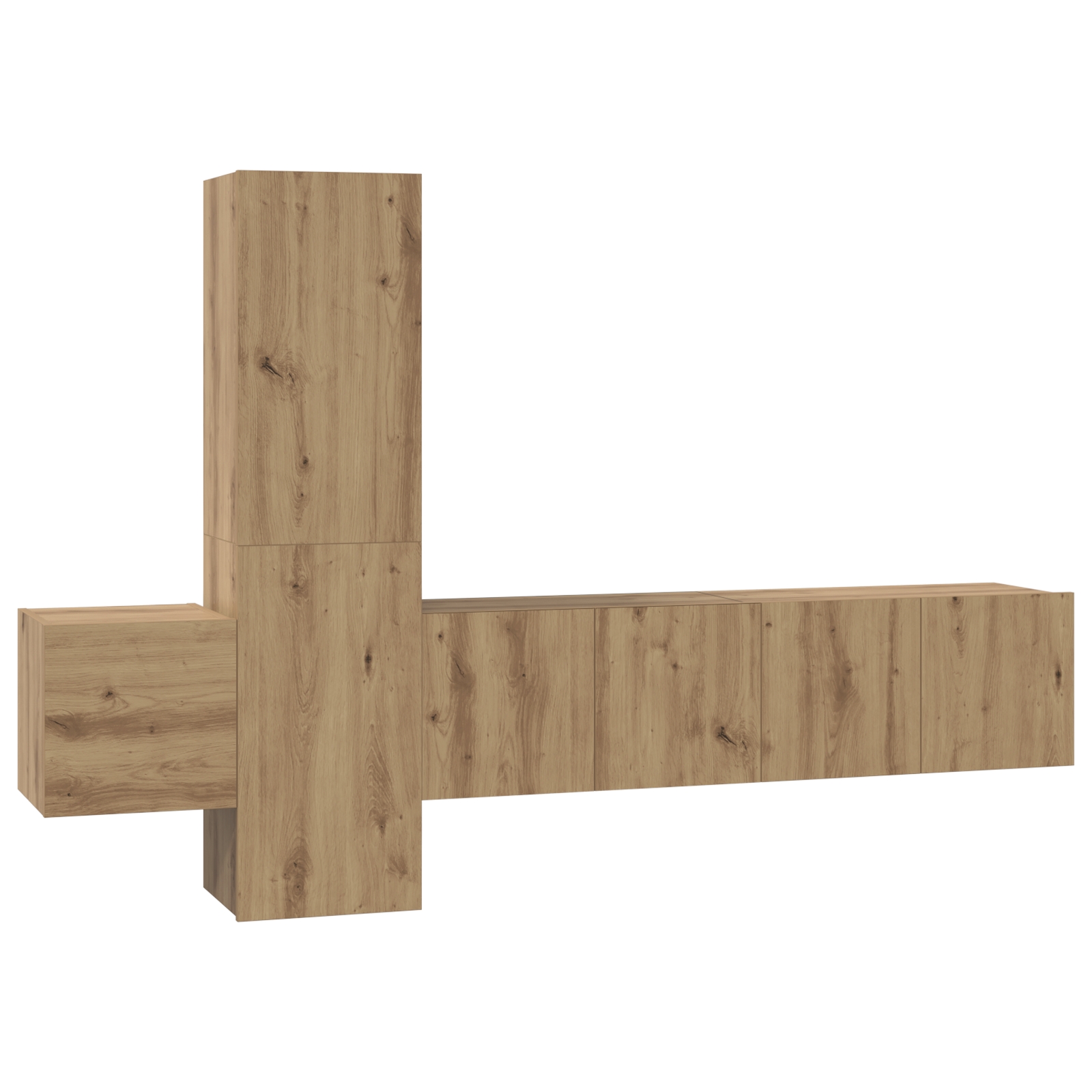 3393482 2 Set comodă TV 5 pcs stejar artizanal 181 x 30 x 120 cm Set comodă TV 5 pcs stejar artizanal 181 x 30 x 120 cm - imagine 2