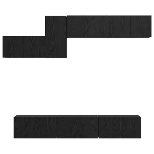3393487 7 Set comodă TV 7 pcs Stejar negru 60 x 30 x 30 cm Lemn compozit 3393487 7