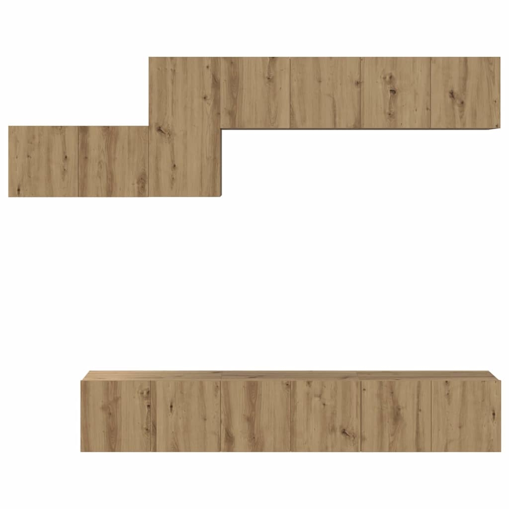 3393488 7 Set comodă TV cu sertar 7 pcs stejar artizanal 60 x 30 x 30 cm Set comodă TV cu sertar 7 pcs stejar artizanal 60 x 30 x 30 cm - imagine 7