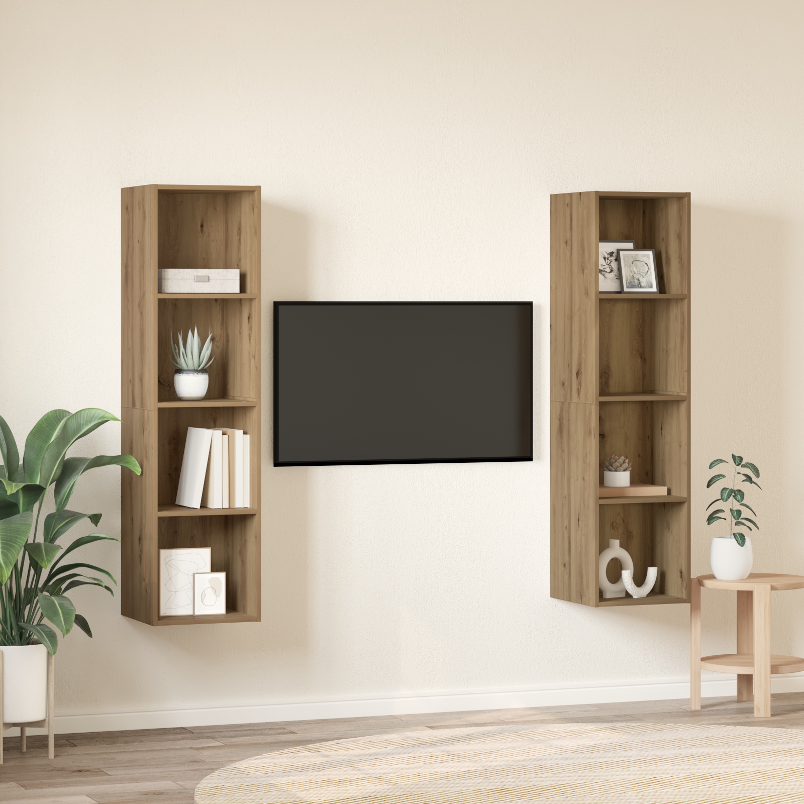 3393539 4 Cabinet TV 2 pcs Maro 37 x 37 x 142.5 cm Lemn compozit Cabinet TV 2 pcs Maro 37 x 37 x 142.5 cm Lemn compozit - imagine 4