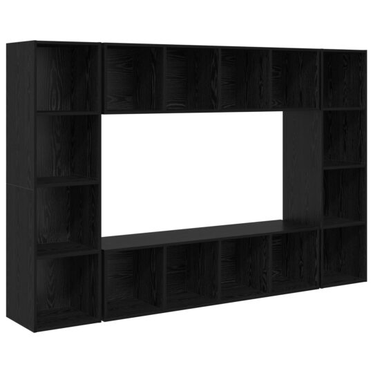Alternative view of Cabinet TV 4 pcs Negru 37 x 37 x 142.5 cm Lemn compozit