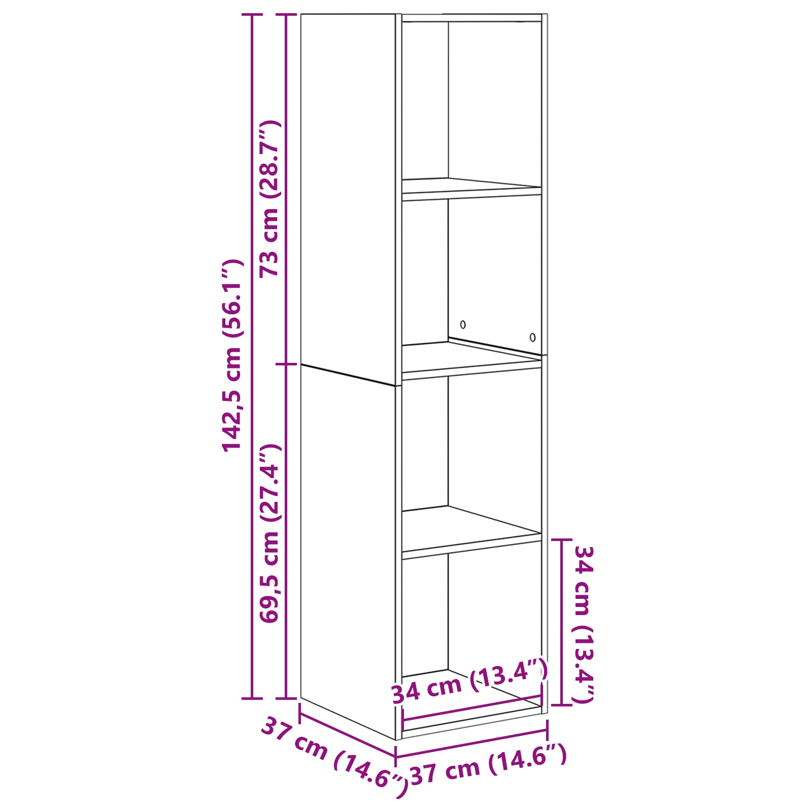 3393545 9 Cabinet TV 4 pcs Maro 37 x 37 x 142.5 cm Lemn compozit Cabinet TV 4 pcs Maro 37 x 37 x 142.5 cm Lemn compozit - imagine 9