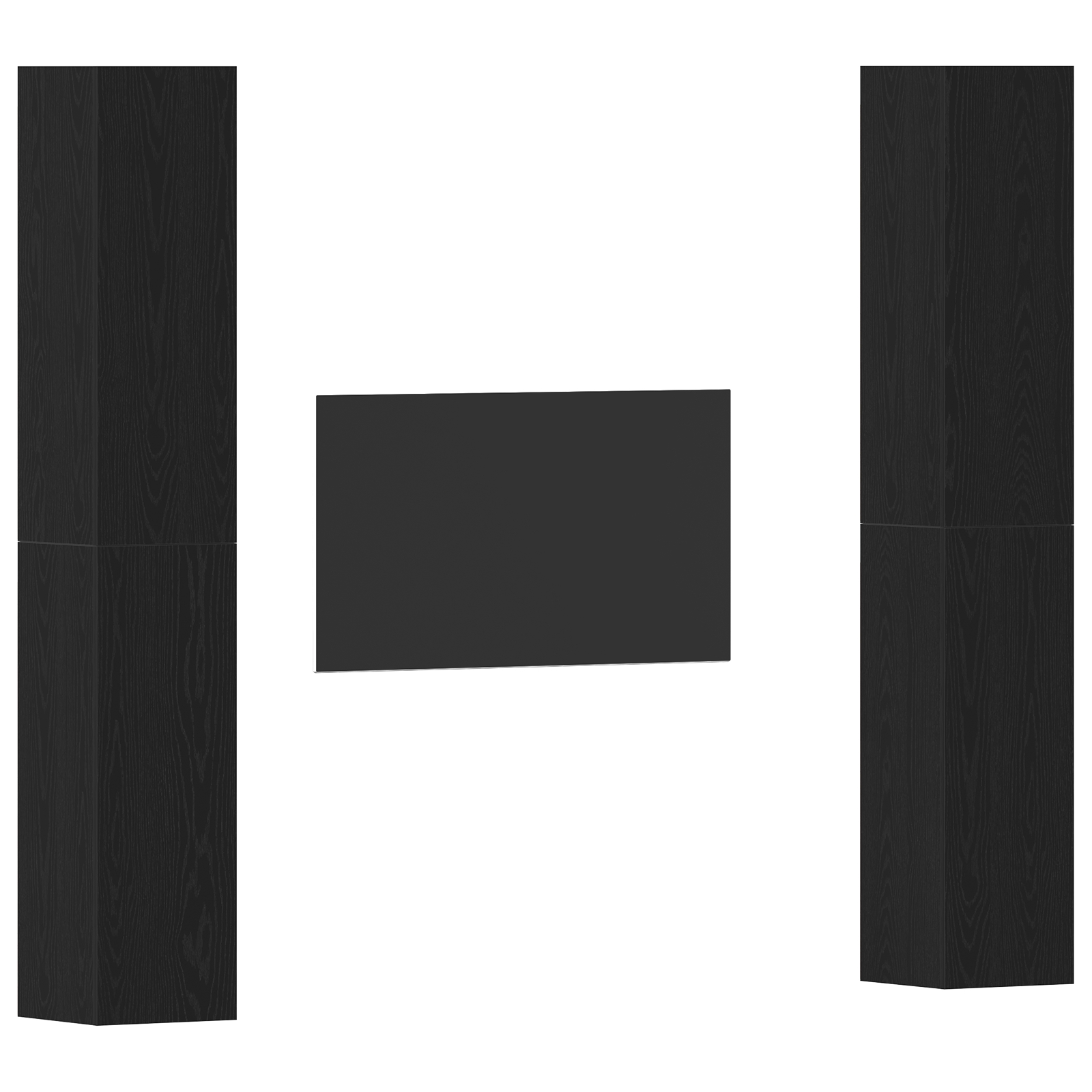 3393568 3 Set Dulapuri TV Pe perete 4 pcs Stejar negru 30.5 x 30 x 90 cm Set Dulapuri TV Pe perete 4 pcs Stejar negru 30.5 x 30 x 90 cm - imagine 3