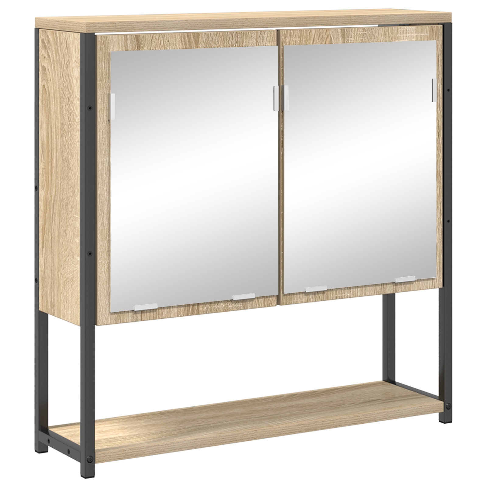 3399395 5 Set de mobilier pentru baie cu raft 4 pcs Stejar sonoma Mediu Set de mobilier pentru baie cu raft 4 pcs Stejar sonoma Mediu - imagine 5