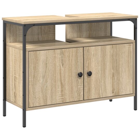 3399395 6 Set de mobilier pentru baie cu raft 4 pcs Stejar sonoma Mediu 3399395 6