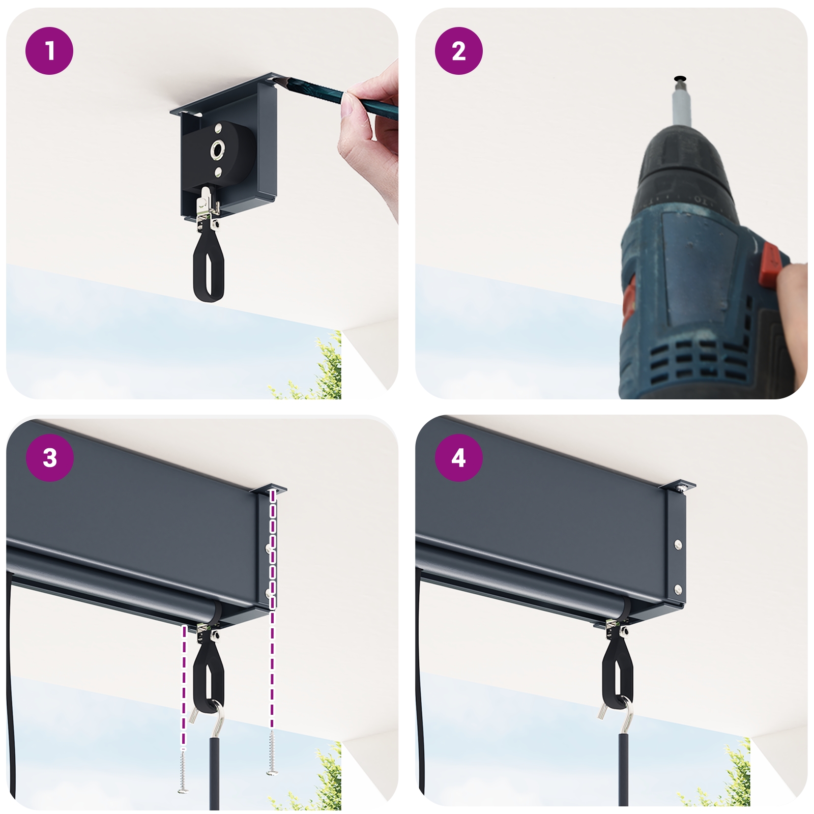 362096 10 Jaluzea Rulou de Exterior Dungi Antracit 220 x 250 cm țesătură Jaluzea Rulou de Exterior Dungi Antracit 220 x 250 cm țesătură - imagine 10