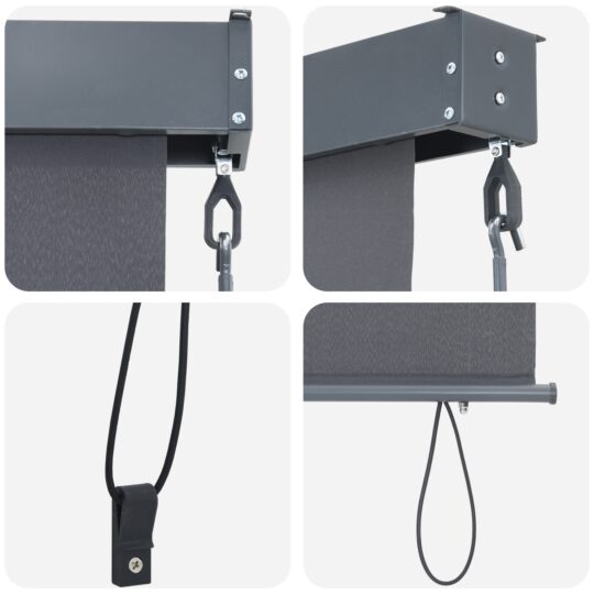 362096 7 Jaluzea Rulou de Exterior Dungi Antracit 220 x 250 cm țesătură 362096 7