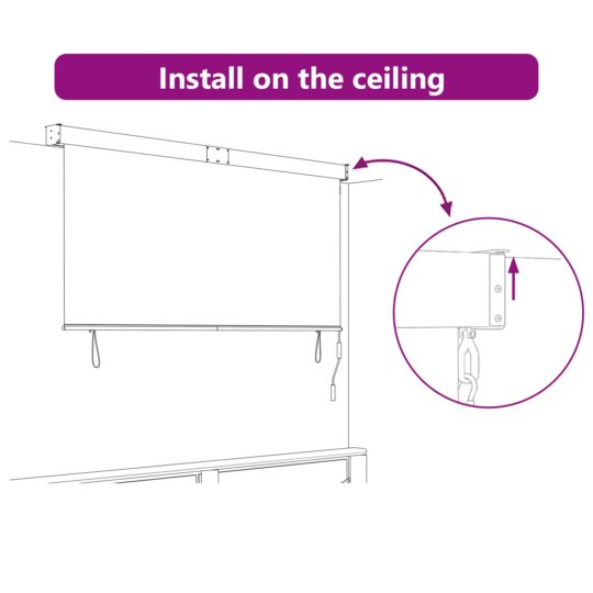 362097 12 Jaluzea Rulou de Exterior Dungi Manual Ajustabil Crem 220 x 250 cm țesătură 362097 12