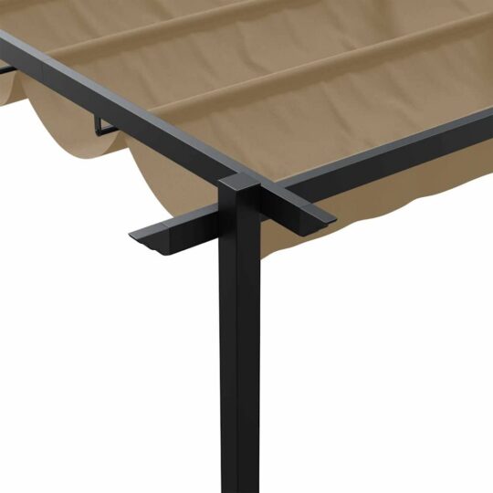 4003976 8 Foișor montat pe perete Gri taupe 3 x 4 m Oțel 4003976 8