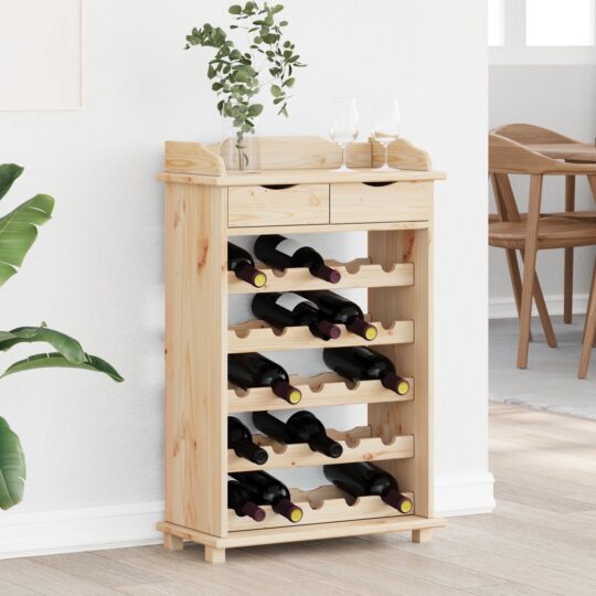 Raft pentru vin Maro 90 x 60 x 30 cm Lemn de pin solid