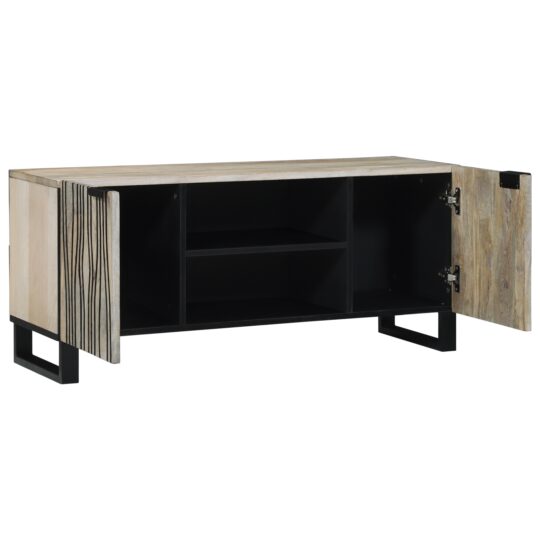 Alternative view of Cabinet TV Alb 105 x 33 x 46 cm Lemn masiv de mango