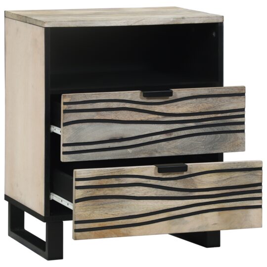 Alternative view of Dulap de noapte cu sertar Alb și negru 50 x 33 x 60 cm