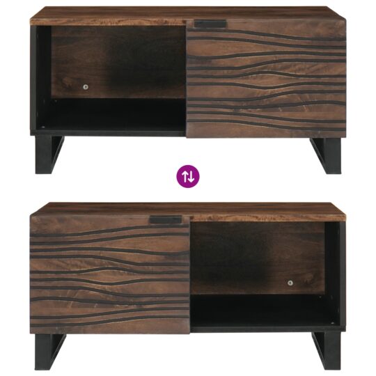 4018012 10 Masă de cafea Maro și negru 80 x 50 x 40 cm 4018012 10