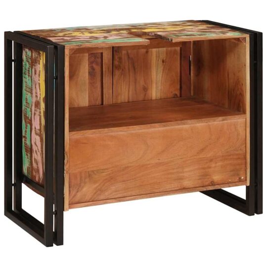 4102768 7 Dulap pentru chiuvetă de baie Lemn masiv recuperat și fier 4102768 7