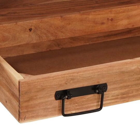 4102770 10 Dulap pentru chiuvetă de baie Lemn masiv de acacia și fier 4102770 10