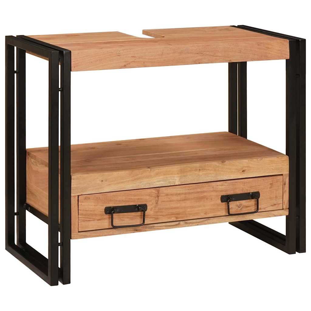 4102770 3 Dulap pentru chiuvetă de baie Lemn masiv de acacia și fier Dulap pentru chiuvetă de baie Lemn masiv de acacia și fier - imagine 3