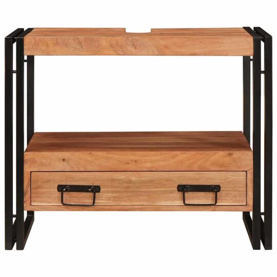 4102770 5 Dulap pentru chiuvetă de baie Lemn masiv de acacia și fier 4102770 5