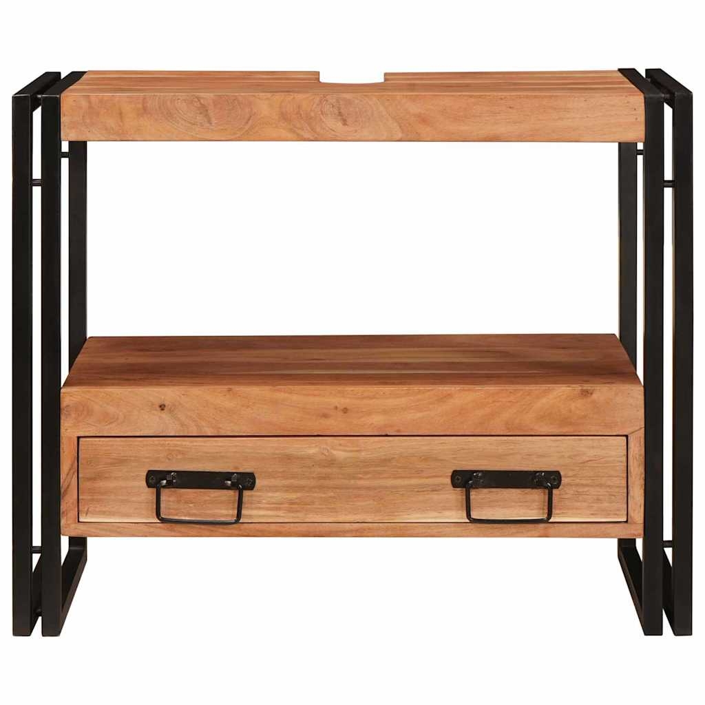 4102770 5 Dulap pentru chiuvetă de baie Lemn masiv de acacia și fier Dulap pentru chiuvetă de baie Lemn masiv de acacia și fier - imagine 5