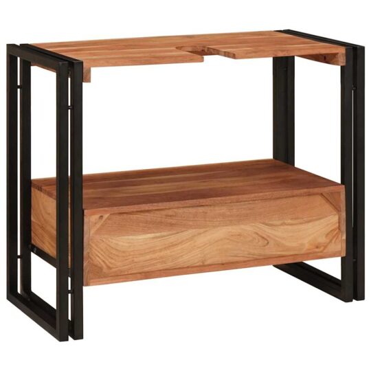 4102770 7 Dulap pentru chiuvetă de baie Lemn masiv de acacia și fier 4102770 7