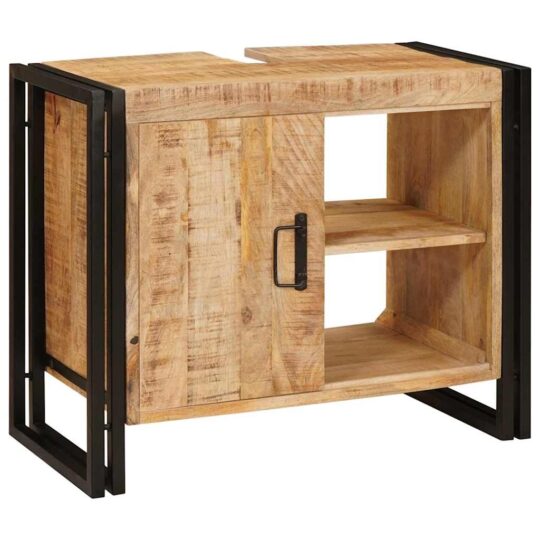 4102772 2 Dulap pentru chiuvetă de baie Lemn masiv de mango și fier 4102772 2