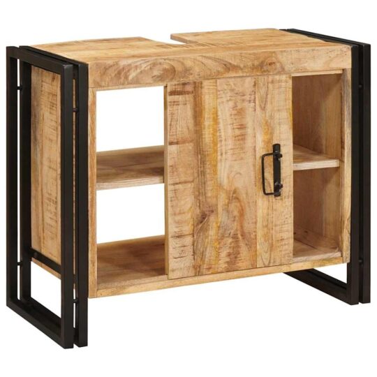 4102772 4 Dulap pentru chiuvetă de baie Lemn masiv de mango și fier 4102772 4