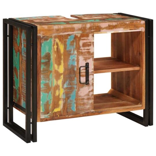 4102774 3 Dulap pentru chiuvetă de baie Lemn masiv recuperat și fier 4102774 3