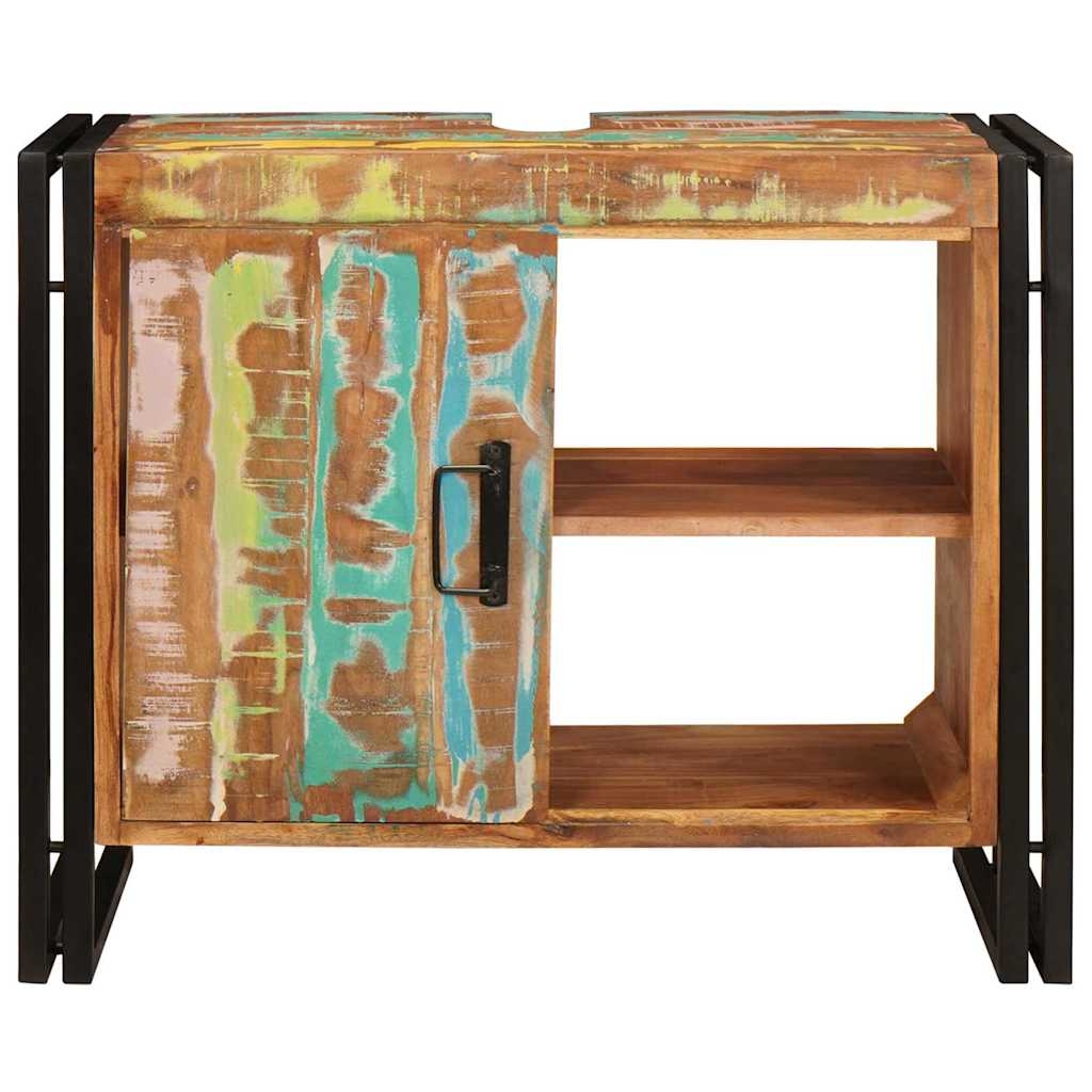 4102774 5 Dulap pentru chiuvetă de baie Lemn masiv recuperat și fier Dulap pentru chiuvetă de baie Lemn masiv recuperat și fier - imagine 5