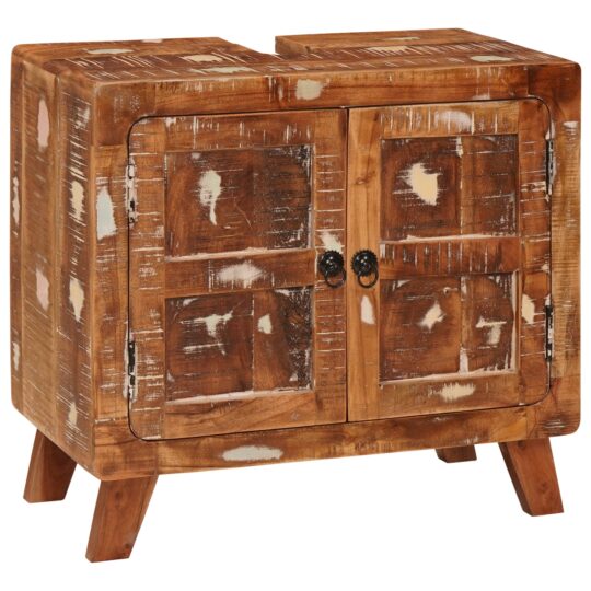 Dulap de Baie cu raft Lemn masiv recuperat & Lemn ingineresc