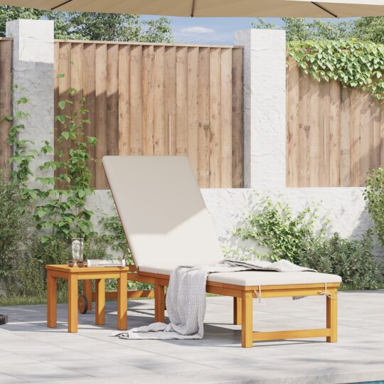 Șezlong 1-persoană Maro 53 x 202 x 89cm Lemn masiv de acacia