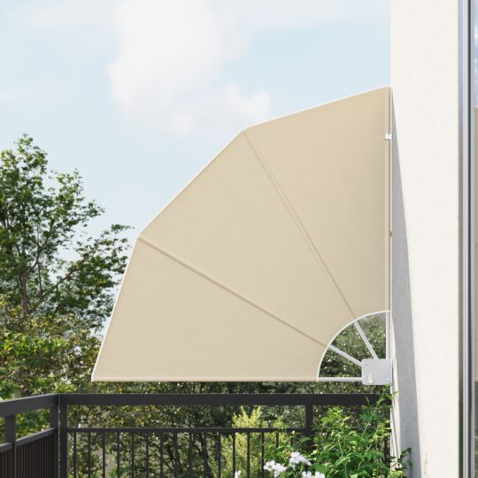 Ecran de intimitate pentru balcon Bej 115 x 115 cm țesătură