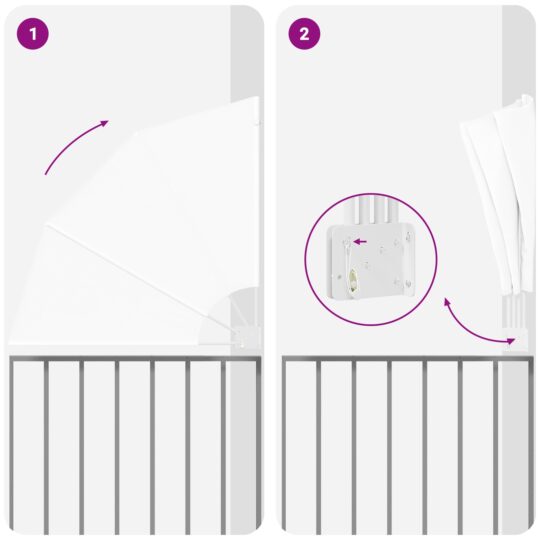 42000912 8 Ecran de intimitate pentru balcon Alb 115 x 115 cm țesătură 42000912 8