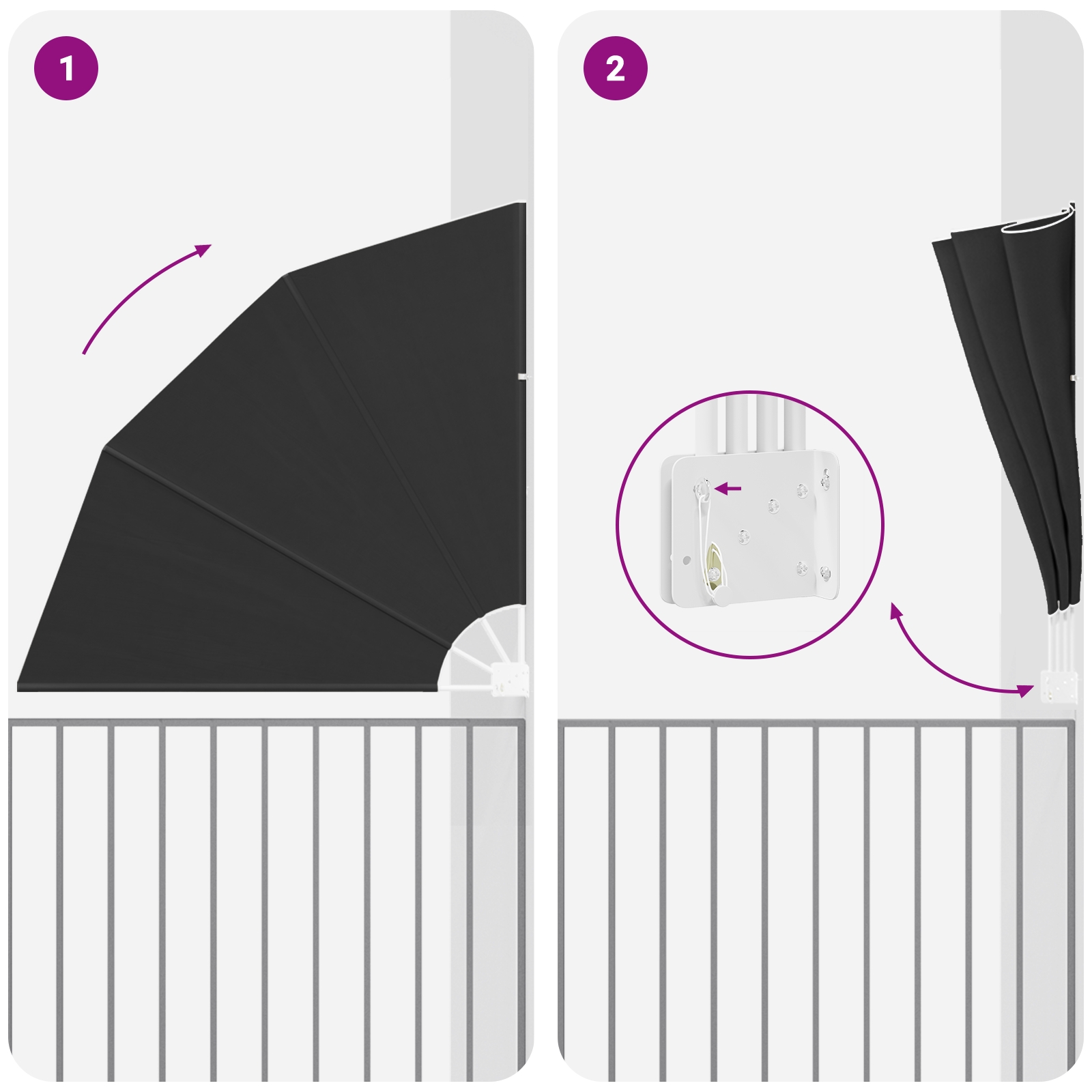 42000923 8 Ecran de intimitate pentru balcon Antracit 140 x 140 cm Ecran de intimitate pentru balcon Antracit 140 x 140 cm - imagine 8