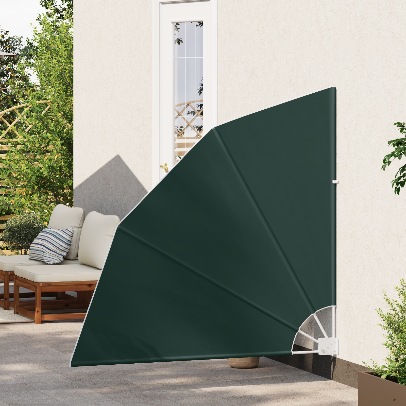 42000928 3 Ecran de intimitate pentru balcon Verde închis 140 x 140 cm Ecran de intimitate pentru balcon Verde închis 140 x 140 cm - imagine 3