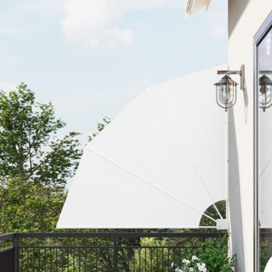 Ecran de intimitate pentru balcon Alb 140 x 140 cm țesătură