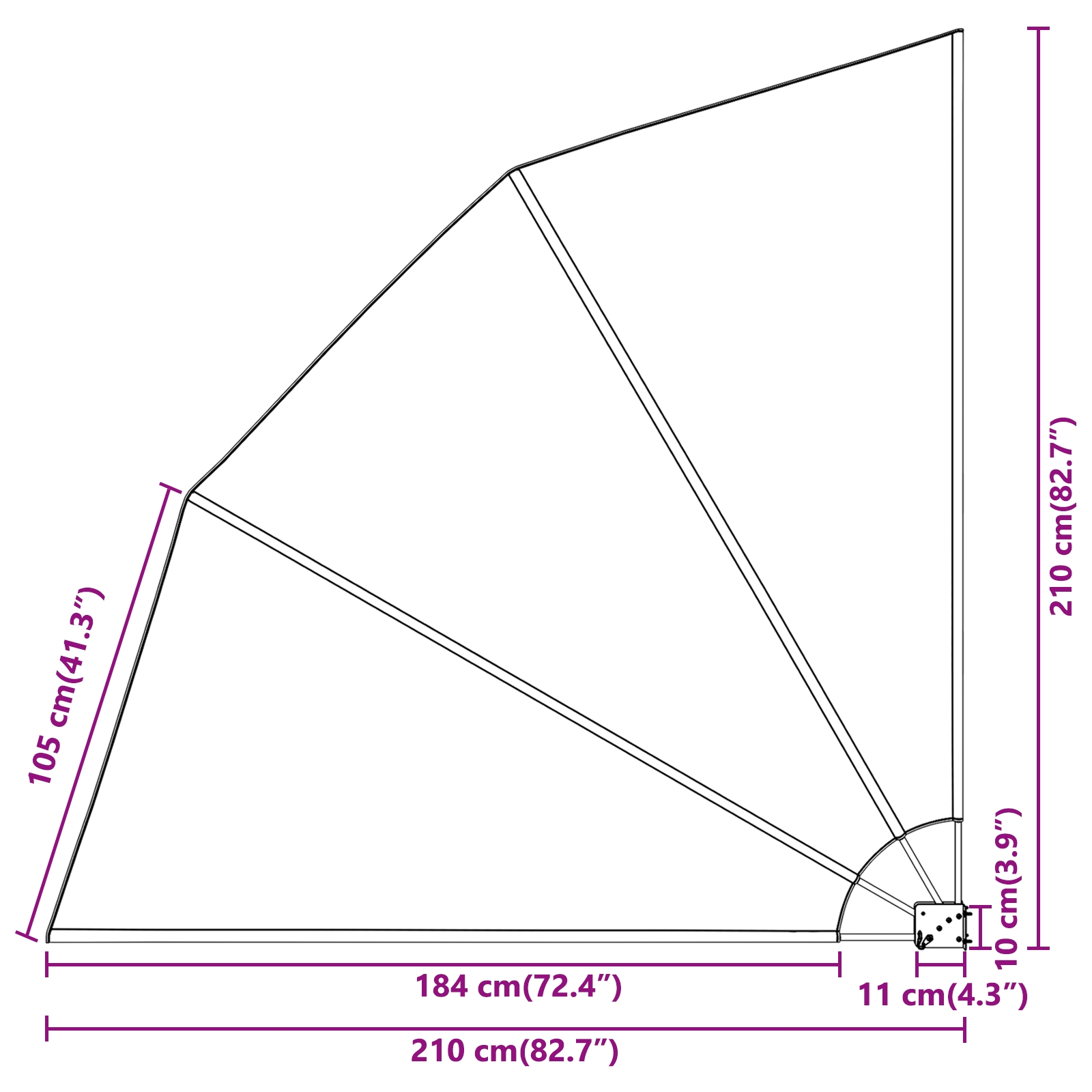 42000939 9 Ecran de intimitate pentru balcon Alb 210 x 210 cm țesătură Ecran de intimitate pentru balcon Alb 210 x 210 cm țesătură - imagine 9