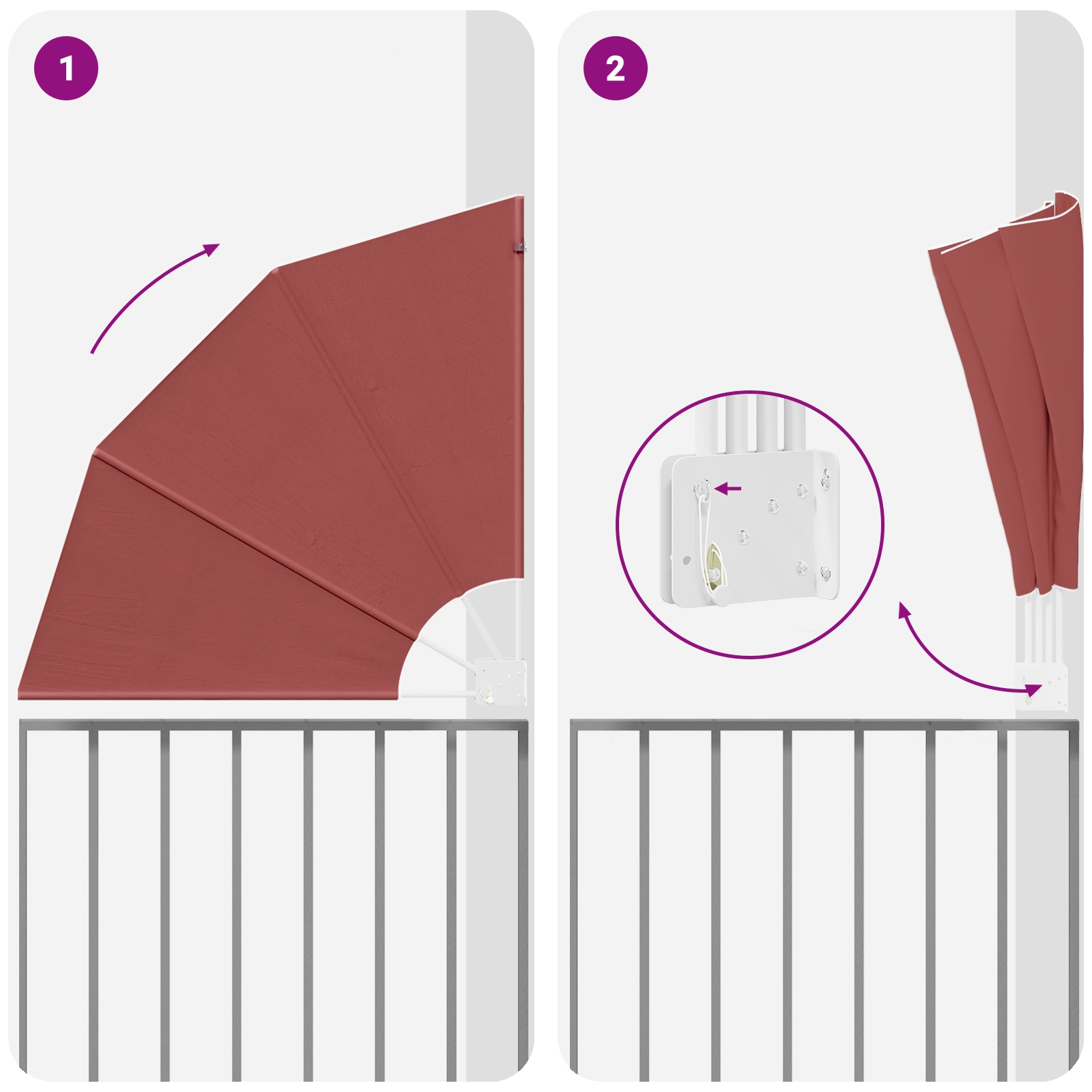 Ecran de intimitate pentru balcon Terracota 115 x 115 cm - imagine 8