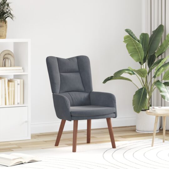 Fotoliu de relaxare Gri închis 63 x 67 x 94 cm Catifea