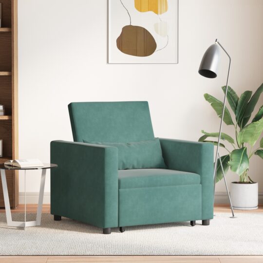 Sofa Pat Unilaterala Verde închis 90 x 165 x 87 cm Catifea